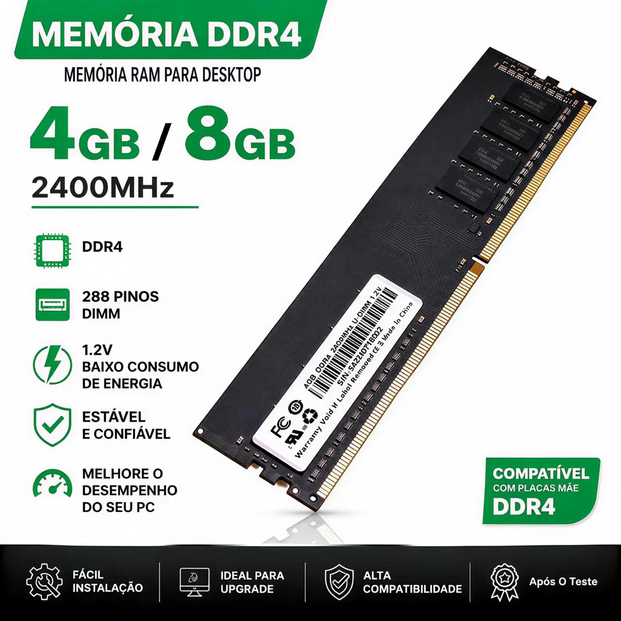 DDR4 RAM 4GB 8GB 2400MHz Deskt - Ddr4 2400Mhz recension och pris
